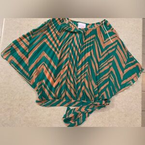 Green and Orange Striped Top